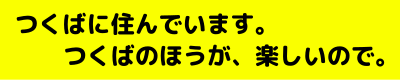つくばによく居ます。つくばのほうが楽しいので。と書いてあるWebバナー